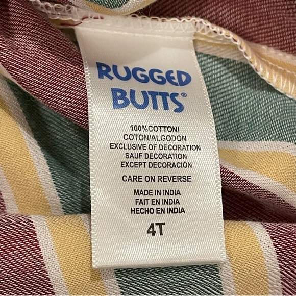 NWT Rugged Butts Button Up Shirt Women’s 4T Colorful Striped Cotton Preppy - Picture 5 of 7